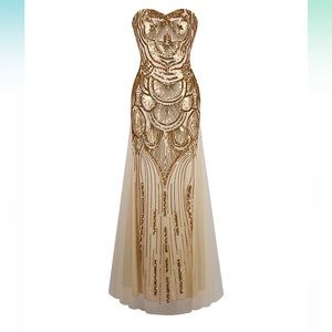 Glamorous 1920s style Gold Dress